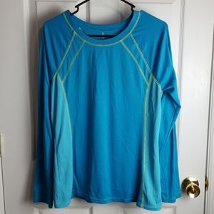 Long sleeve blue workout shirt